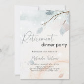 Elegant Winter Snowfall Retirement Party 招待状 (正面)