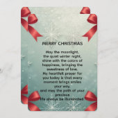 Elegant Winter Snowflake Frame with Red Bows シーズンカード (正面/裏面)