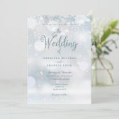 Elegant Winter Snowflakes All In One Wedding 招待状 (スタンド正面)