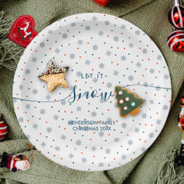 Elegant winter snowflakes custom ペーパープレート