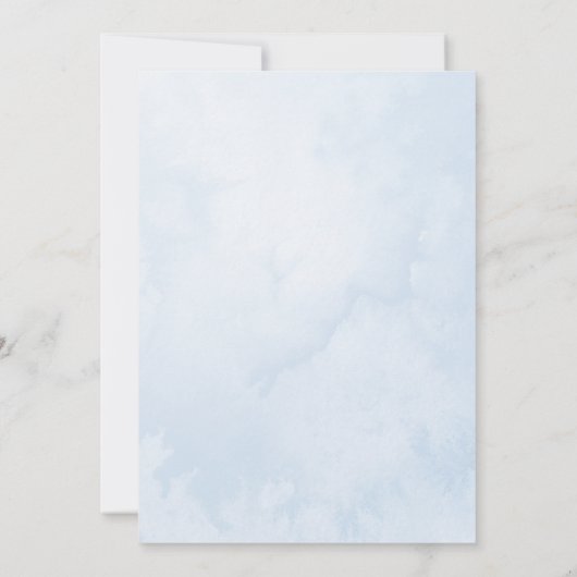 Elegant Winter Snowy Mountain Landscape Wedding 招待状 (裏面)