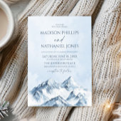 Elegant Winter Snowy Mountain Landscape Wedding 招待状