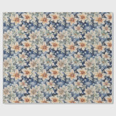 Elegant Winter Watercolor Cream Poinsettia & Snow ラッピングペーパー (フラット)