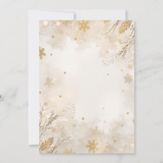 Elegant Winter Wedding Invitation | Ivory & Gold 招待状 (裏面)