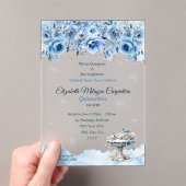 Elegant Winter Wonderland Quinceañera Snowflakes アクリル招待状 (インサイチュ (ポータブル))