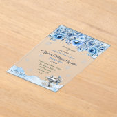 Elegant Winter Wonderland Quinceañera Snowflakes アクリル招待状 (レイダウン)