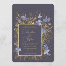 Elegant Wintry Foliage Winter Wedding 招待状