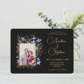 Elegant Wintry Foliage Winter Wedding 招待状 (スタンド正面)