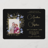 Elegant Wintry Foliage Winter Wedding 招待状 (正面)