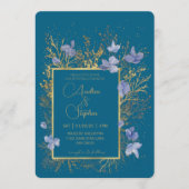 Elegant Wintry Foliage Winter Wedding 招待状 (正面)