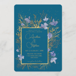 Elegant Wintry Foliage Winter Wedding 招待状