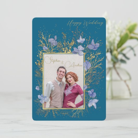 Elegant Wintry Foliage Winter Wedding 招待状 (スタンド正面)