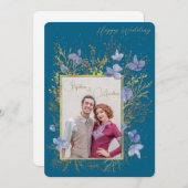 Elegant Wintry Foliage Winter Wedding 招待状 (正面/裏面)