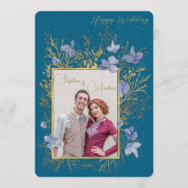 Elegant Wintry Foliage Winter Wedding 招待状