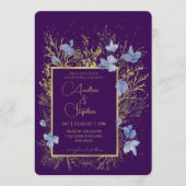 Elegant Wintry Foliage Winter Wedding 招待状 (正面)