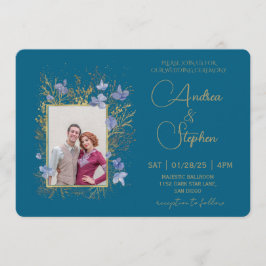 Elegant Wintry Foliage Winter Wedding 招待状