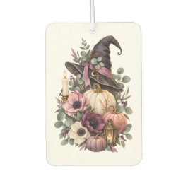 Elegant Witch Hat with Floral Pumpkins カーエアーフレッシュナー