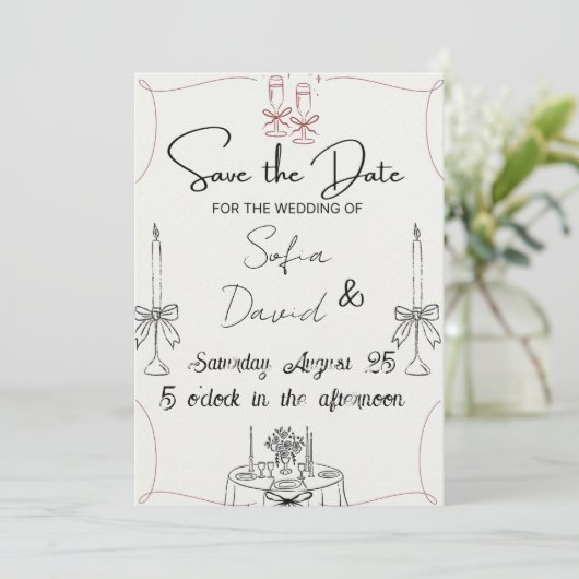 Elegant with Candles, Impress Everyone wedding  招待状 (スタンド正面)