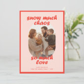 Elegant Witty Funny Family Kids Photo Christmas シーズンカード (スタンド正面)