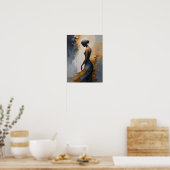 Elegant Woman Abstract Wall Art ポスター (キッチン)