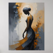 Elegant Woman Abstract Wall Art ポスター (正面)