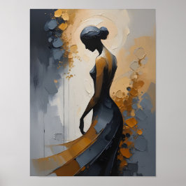 Elegant Woman Abstract Wall Art ポスター