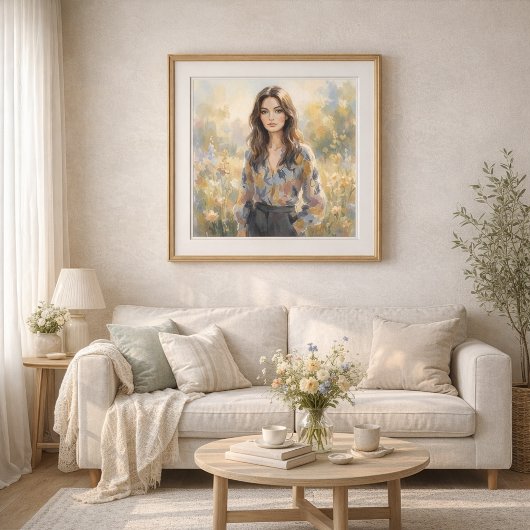 Elegant Woman Impressionist Style Art  ポスター