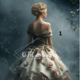 Elegant Woman in Opulent Ball Gown  薄葉紙