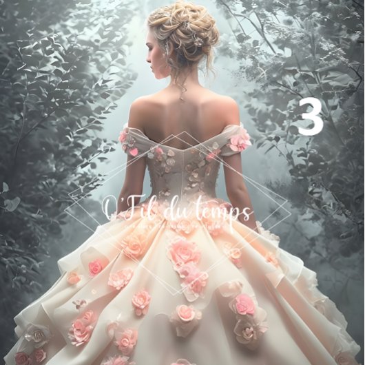 Elegant Woman in Opulent Ball Gown  薄葉紙