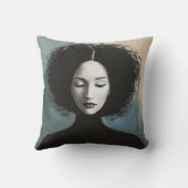 Elegant Woman Portrait Modern Art クッション (裏面)