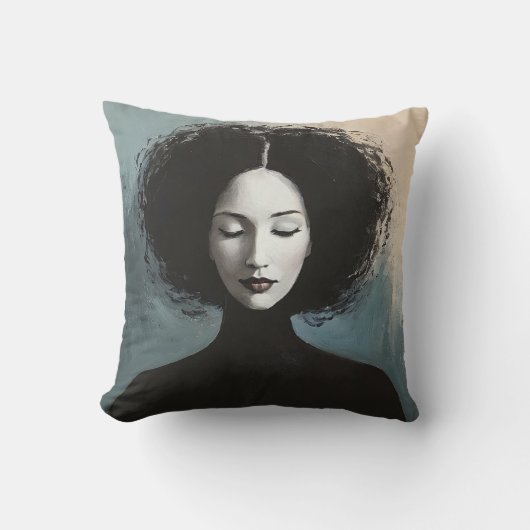 Elegant Woman Portrait Modern Art クッション (正面)