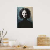 Elegant Woman Portrait Modern Art ポスター (キッチン)