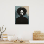 Elegant Woman Portrait Modern Art ポスター (キッチン)