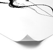 Elegant Woman Silhouette Abstract Line Art Black  ポスター (角)