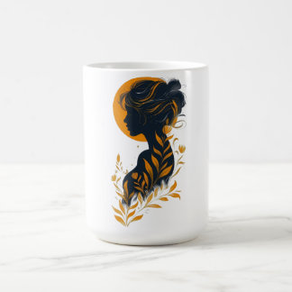 Elegant Woman Silhouette Art Mug コーヒーマグカップ