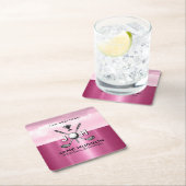 Elegant Women Custom Golf Monogram Design スクエアペーパーコースター (インサイチュ)