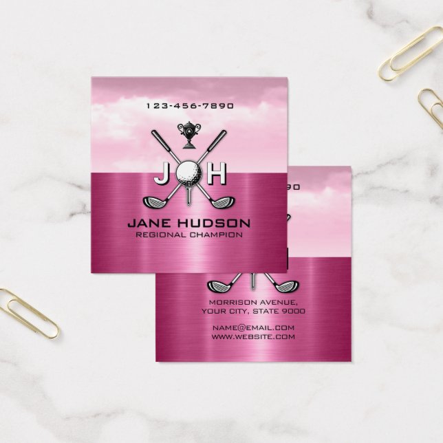 Elegant Women Golf Monogram Design (オフィス)