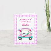 Elegant Women's Golf Party Cart 45th Birthday   カード (正面)