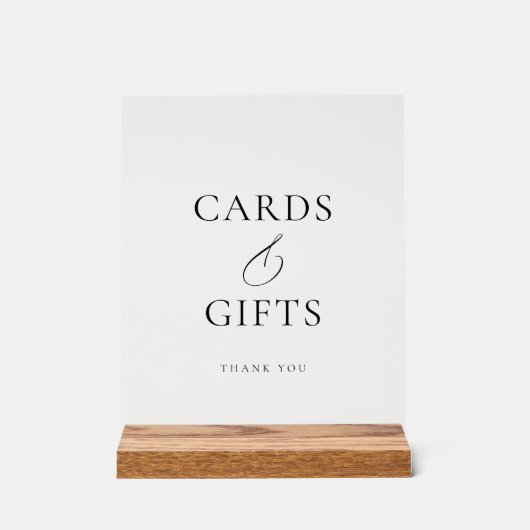Elegant Wood Acrylic Wedding Cards and Gifts Sign アクリルサイン (正面)