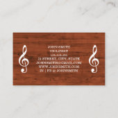 Elegant Wood Grain Violin Violinist 名刺 (裏面)