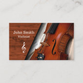 Elegant Wood Grain Violin Violinist 名刺 (正面)