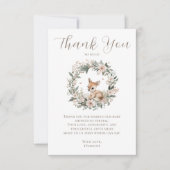 Elegant Woodland Baby Shower Thank You サンキューカード (正面)