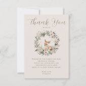 Elegant Woodland Baby Shower Thank You サンキューカード (正面)