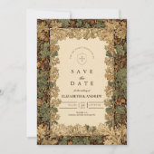 Elegant Woodland Botanical Wedding セーブザデート (正面)