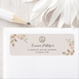 Elegant Woodland Floral Return Address ラベル