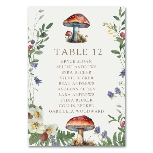 Elegant Woodland | Forest Wedding テーブルナンバー (正面)