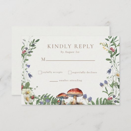 Elegant Woodland | Forest Wedding 出欠カード (正面/裏面)