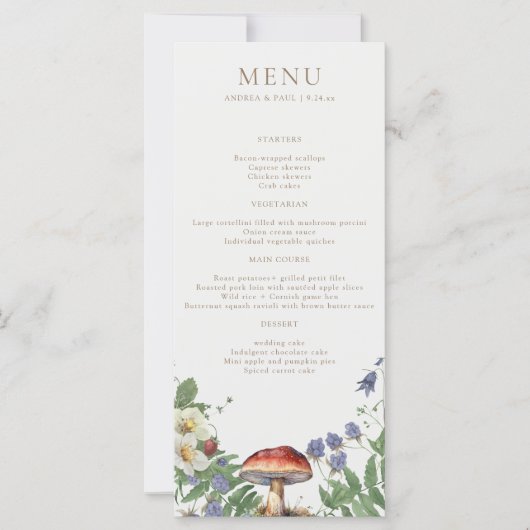 Elegant Woodland | Forest Wedding Menu (正面)