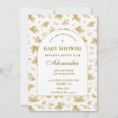 Elegant Woodland Leaves Baby Shower 招待状 (正面)