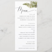 Elegant Woodland Wedding | Minimalist Forest Fern メニュー (正面)